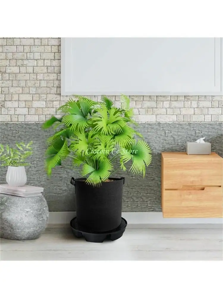 

X90F 4PCs Leakproof Plant Pot Trays Auto Watering Base with Overflows Guard Raised Stand for Greenhouses Hydroponic Grow Bags