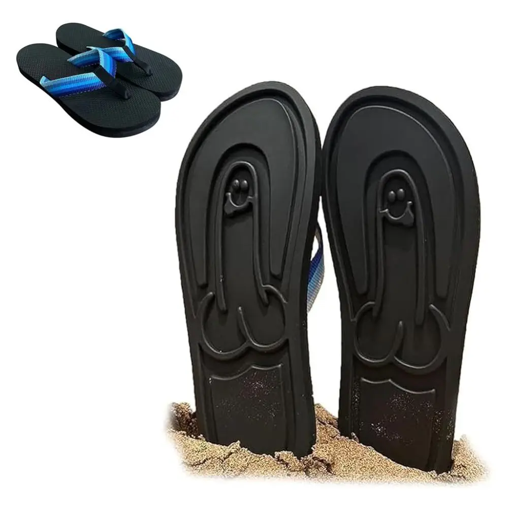 Funny  Penis Flip Flops Spoof Beach Flip Flops for Men's Summer Beach Sandals Comfort Non Slip Sandal