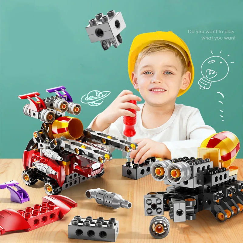 104/165pcs Large Particles construction machinery Blocks DIY children's toys Gift