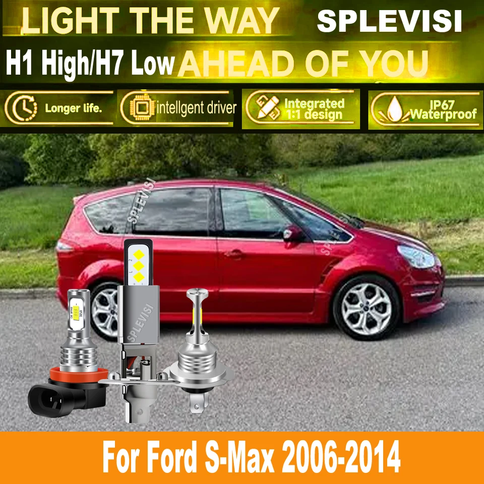 

H1 H7 H11 Светодиодная противотуманная фара 6000K — настоящий галогенный размер 1:1, 6000K белый для Ford S-Max 2006 2007 2008 2009 2010 2011-2014