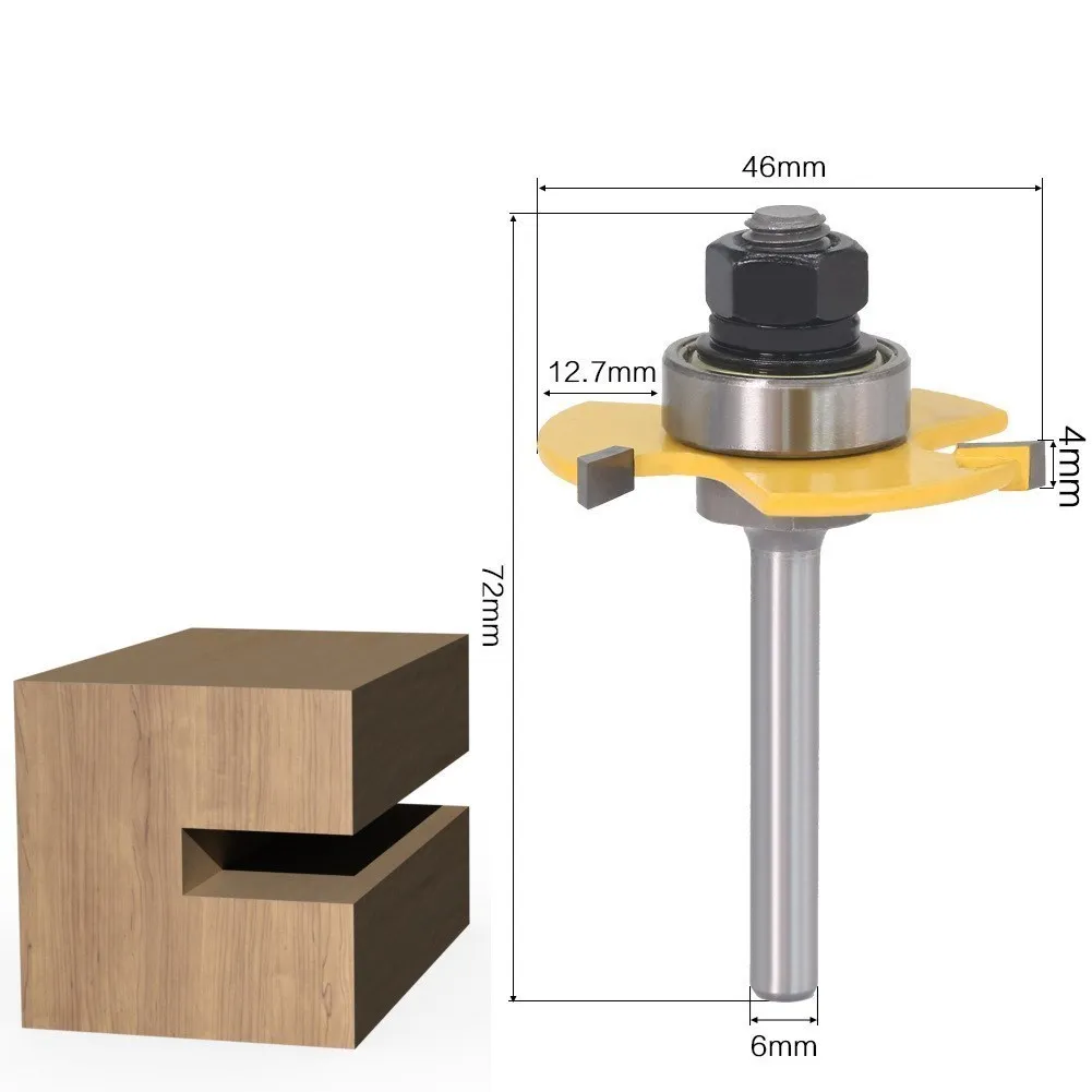 Fräsen Cutter T Slot Groove Gemeinsame Montage Router Bit 6mm/8mm/12mm 1/4 ″ 1/2 ″Shank 3 Flöte Holz Fräsen Werkzeug – Detail 2