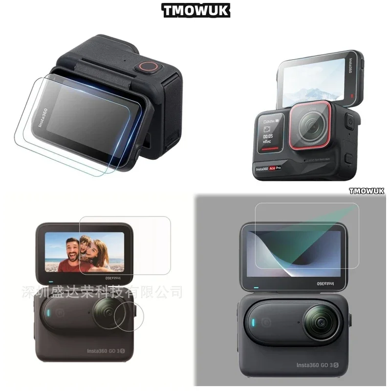 

Hard Tempered Glass Screen With Anti - Reflective TPU Lens Film For Insta360 GO 3 3S