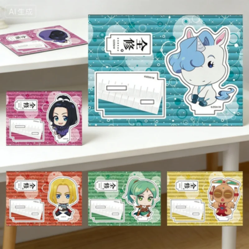 

ZENSHU Card Sticker Pendant Anime Cartoon key chains Student Acrylic Figure Stand Model Plate 10cm Gift Q Version Souvenir