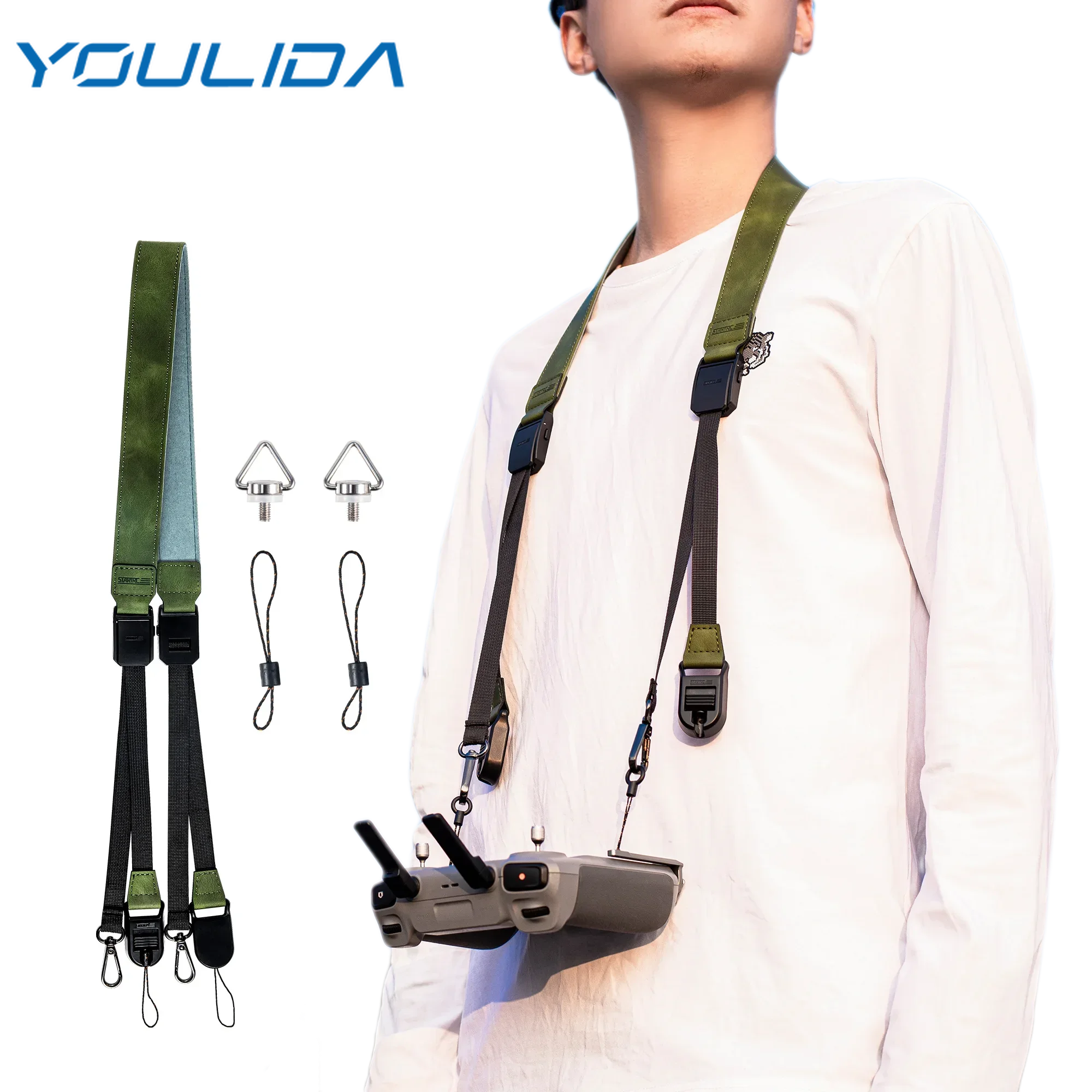 

For DJI RC/RC 2/RC Pro Drone Remote Control Lanyard Double-ended Strap Adjustable for DJI Flip/Neo/Air 3S/Mini 4 Pro/Mavic 3 Pro