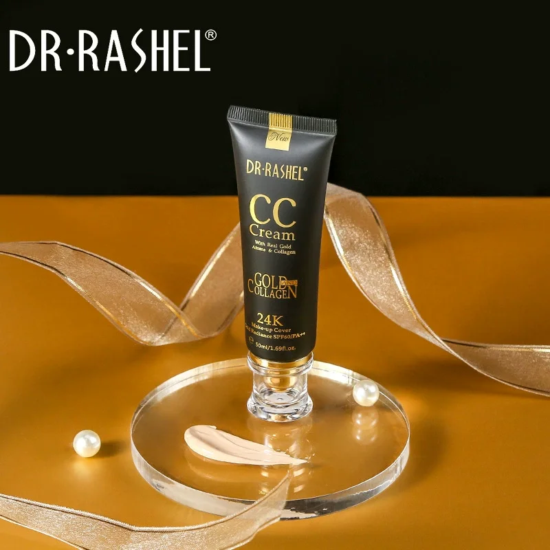 

DR.RASHEL SPF 60 Покрытие для макияжа Отбеливающий крем для лица 24-каратного золота с коллагеном CC Cream
