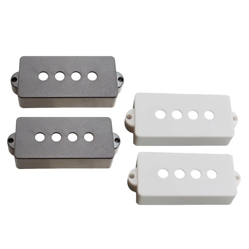 Tooyful 2 Pieces Plastic 4-String Electric Bass Open Pickup Covers Shells for Parts