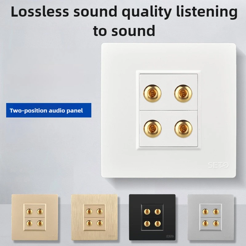 Switch socket SETO86 type Yabai two-digit speaker 4 wiring pillar audio panel double speaker panel