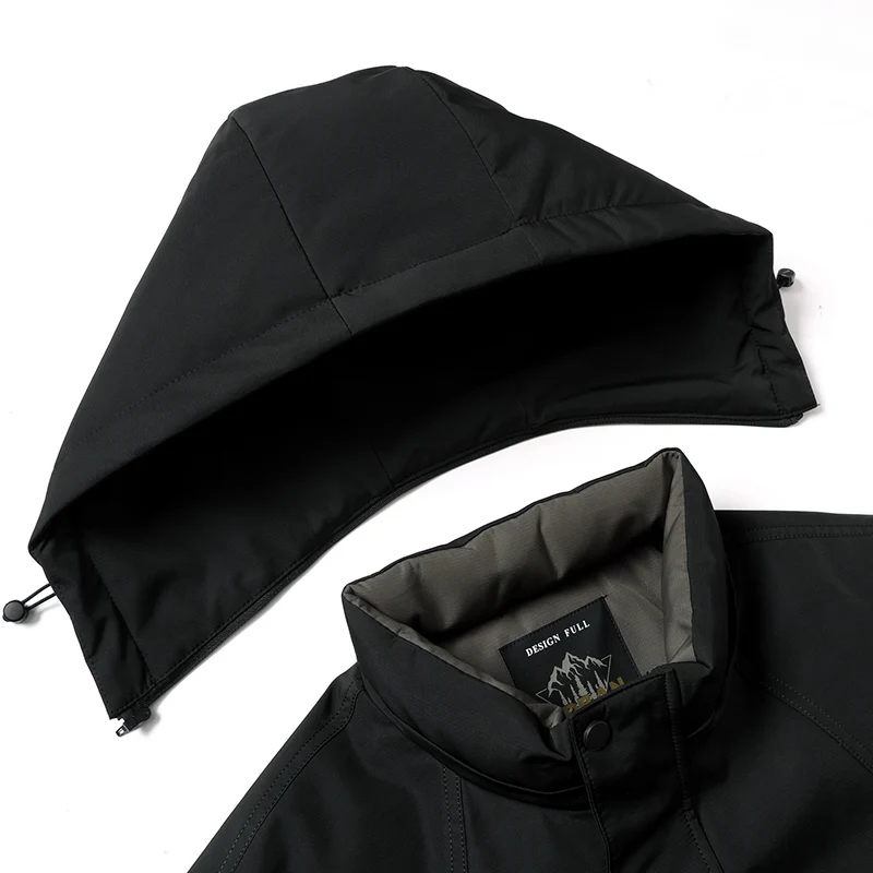 Men's Fashion Windbreaker Parka Coat Streetwear Overcoat Outdoors Windproof Casual Autumn Winter Warm Hombre New Male Jacket