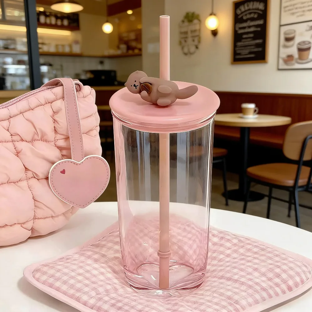 

New straw water bottle, cold drink cup, coffee cup, high-quality design, eye-catching office essential