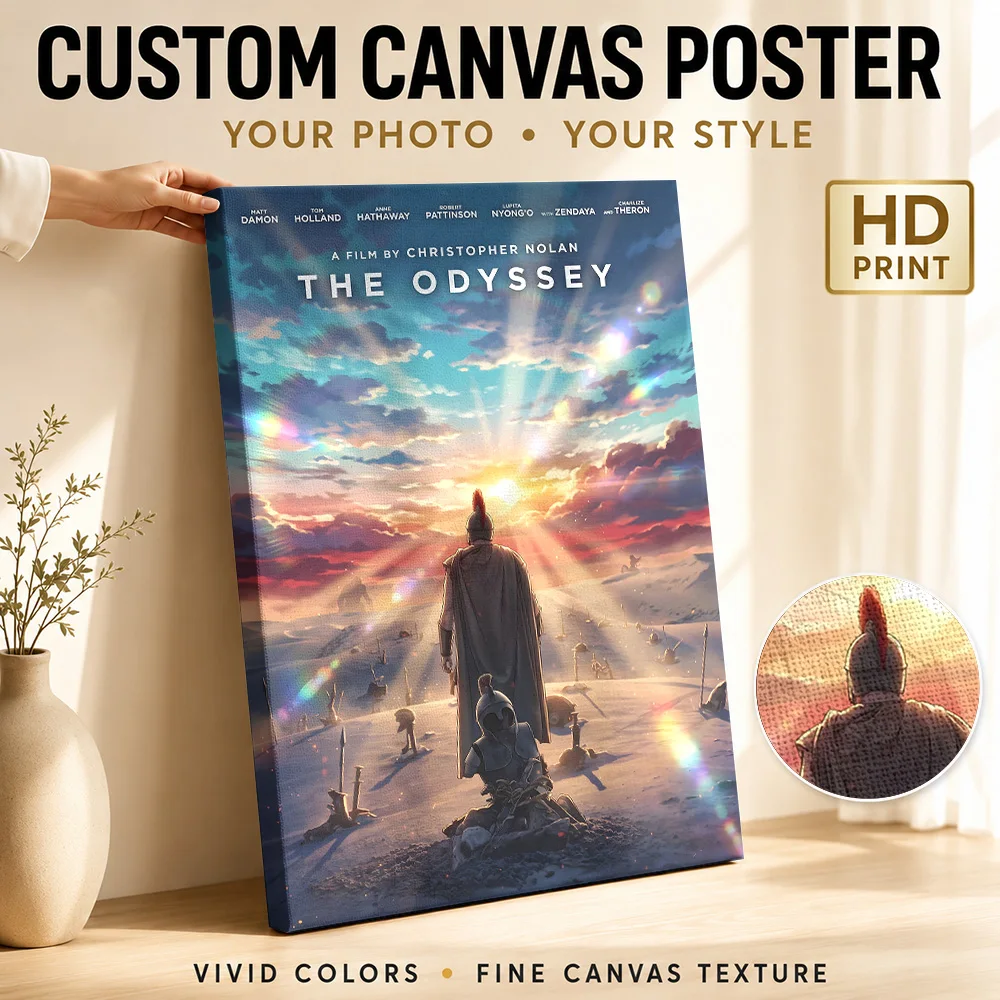 The Odyssey Movie Shinkai Style Framed Canvas Print Poster Personalized Vintage Movie Wall Art for Bedroom Decor Ready to Hang
