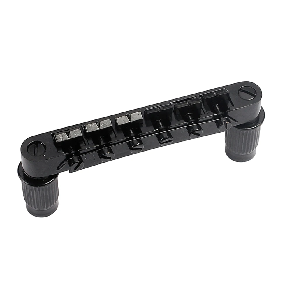 

Wraparound Guitar Bridge Saddle Tailpiece for Electric Guitar Replacement Parts Accessories (Black)