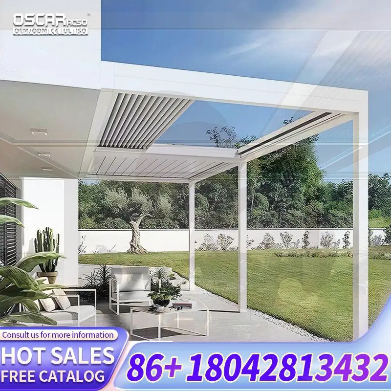 Garden Patio Furniture Kits Aluminum Pergola Shutter Modern Louver Roof Outdoor Furniture for Backyard Balcony Terrace pergola