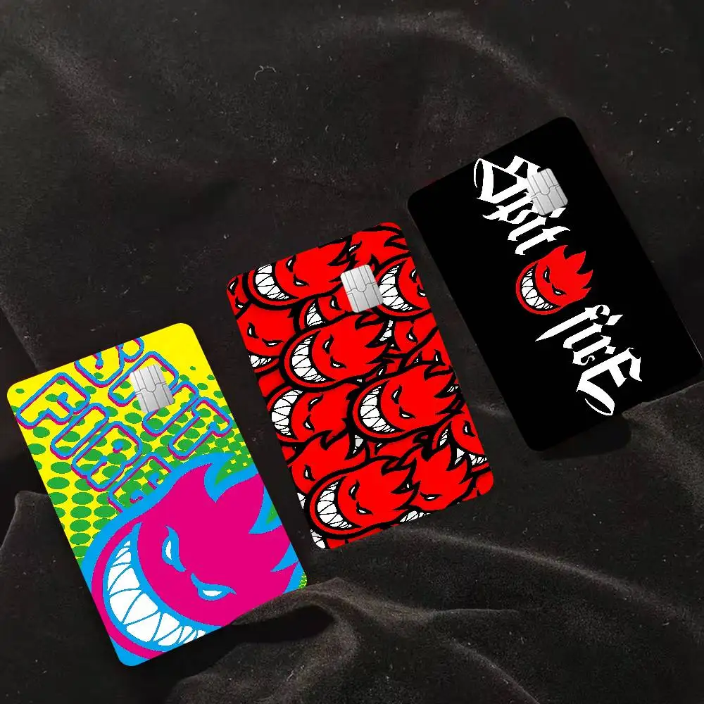 S-Spitfire S-Skateboard Anime Cartoon Sticker Film Skin for Credit Card Debit Bank Bus Card