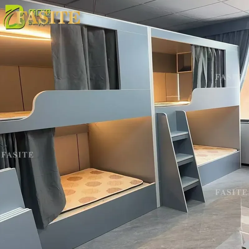 For Wrought Iron Bunk Bed Double Layer Space Capsule Style High Low Bed for Student Dormitory Apartment Furniture Space