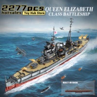 2277PCS Queen Elizabethcl Batleship Building Blocks Small Particle Bricks Model Toys Collection Desktop Ornaments Boys Gifts
