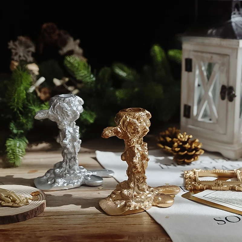 Vintage Candlestick Holders Resin Candle Holders Desktop Decoration Deluxe Candle Holders Wedding Holiday Party Candles Holder