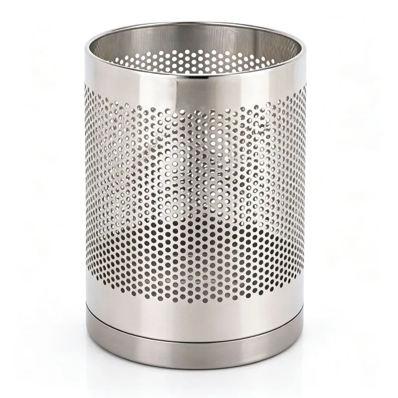 Special offer single-layer guest room bucket, hotel trash bin, black paint, stainless steel oval barrel, guest room flame-retard