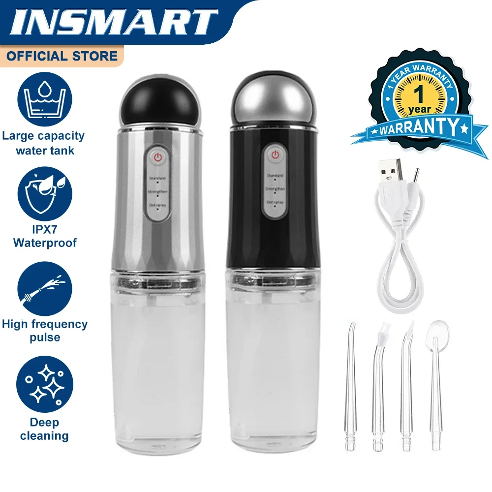 

INSMART Oral Irrigator Teeth Whitening Waterproof Portable Dental Water Jet Floss 230ML Teeth Cleaner Dental Water Flosser