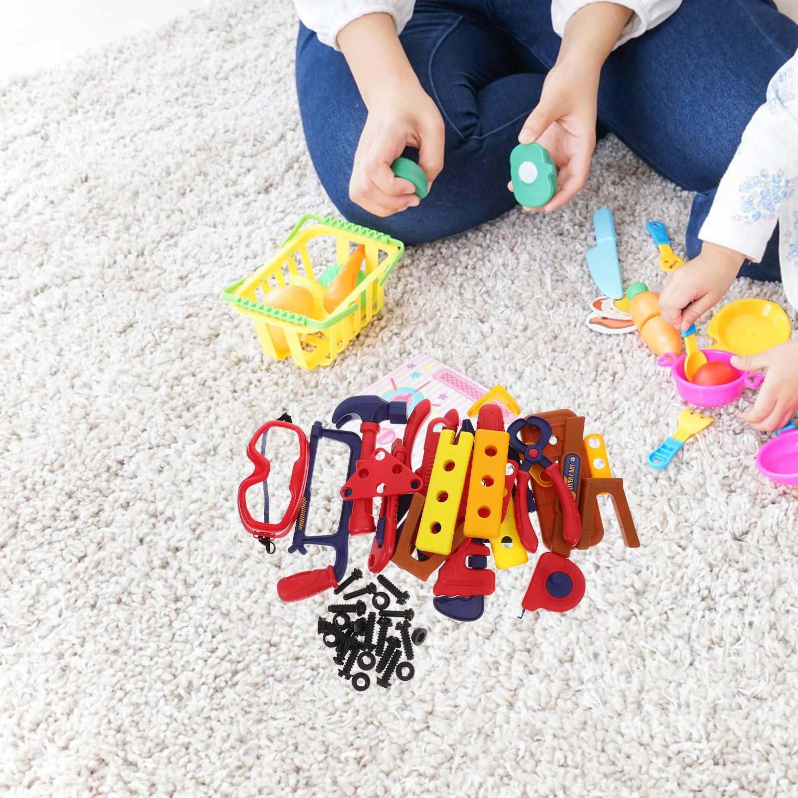 

1 set 1 Set Of Kids Tool Set For Excavation Plastic Tools For Toddlers Repairing Tool Play Learning Pretend Play Gift