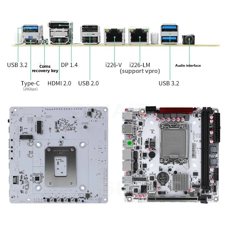12th-14th Gen Core MB, 8-Bay NAS Storage, Dual 2.5G LAN, vPro Support, ITX