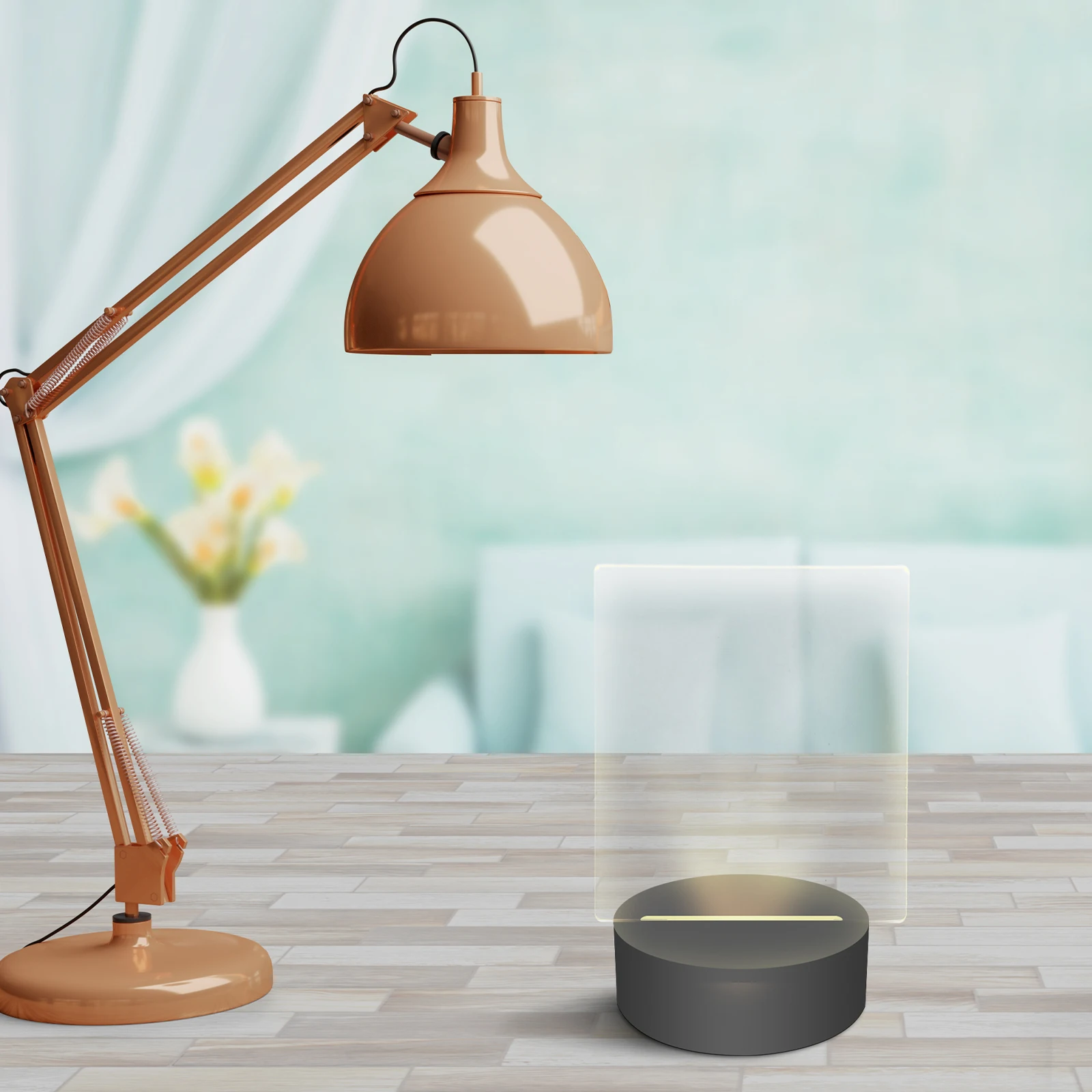 4 قطع من لوحة إضاءة LED من الأكريليك الإبداعي، ورقة مصباح شفافة يمكنك صنعها بنفسك لديكور ضوء الليل، حامل مصباح أكريليك متين وخفيف الوزن #2