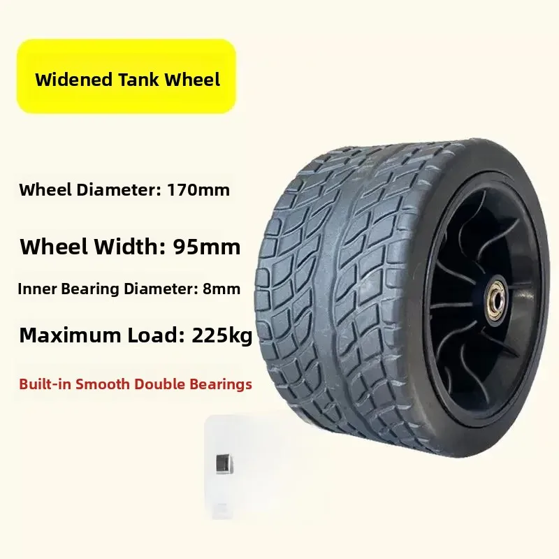 Quiet Rubber Tank Wheel for Camping Trailers Portable Shopping Carts Off-Road Wheels Foldable with Brake System Camping Acces...