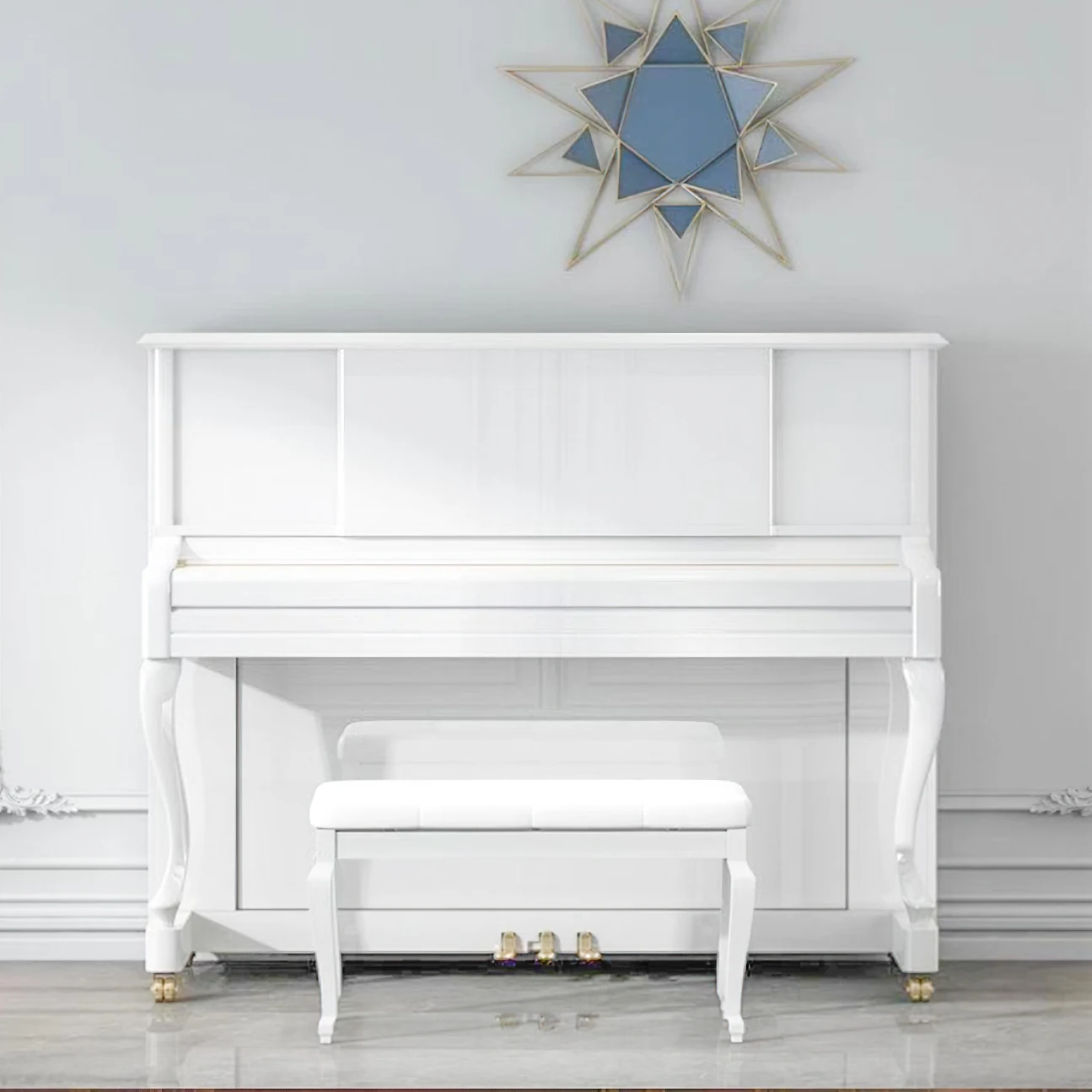 Pianino fortepianowe Starway White Simple Popular Baking Varnish Mechanical Acoustic Real Upright Piano 88 Keys For Professional Perform