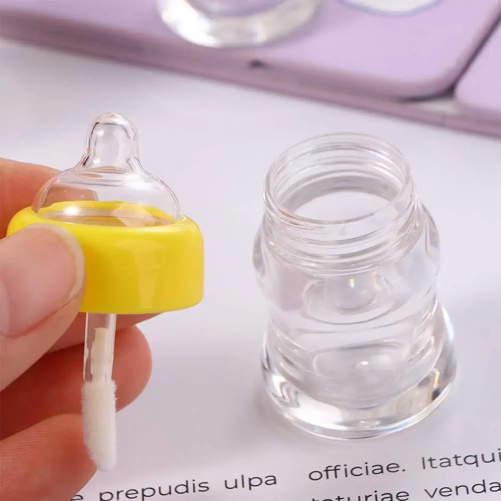 Contenedor de plástico para cosméticos DIY, botella de brillo de labios de 7ml, botella de leche rellenable con forma, tubo de brillo de labios vacío