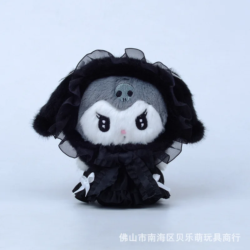 การ์ตูนญี่ปุ่น SANRIO Kuromi ตุ๊กตาผ้ากำมะหยี่น่ารัก Hello Kitty plushie ตุ้มห้อยพวงกุญแจสาวหัวใจของขวัญของเล่นพวงกุญแจ