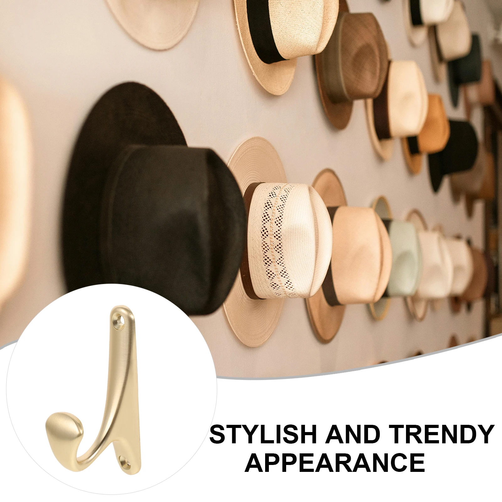 

Sturdy Wall-Mounted Coat Hook Single Metal Hanger Decorative Home Hooks Bedroom Living Room Durable Zinc Alloy Gold Finish