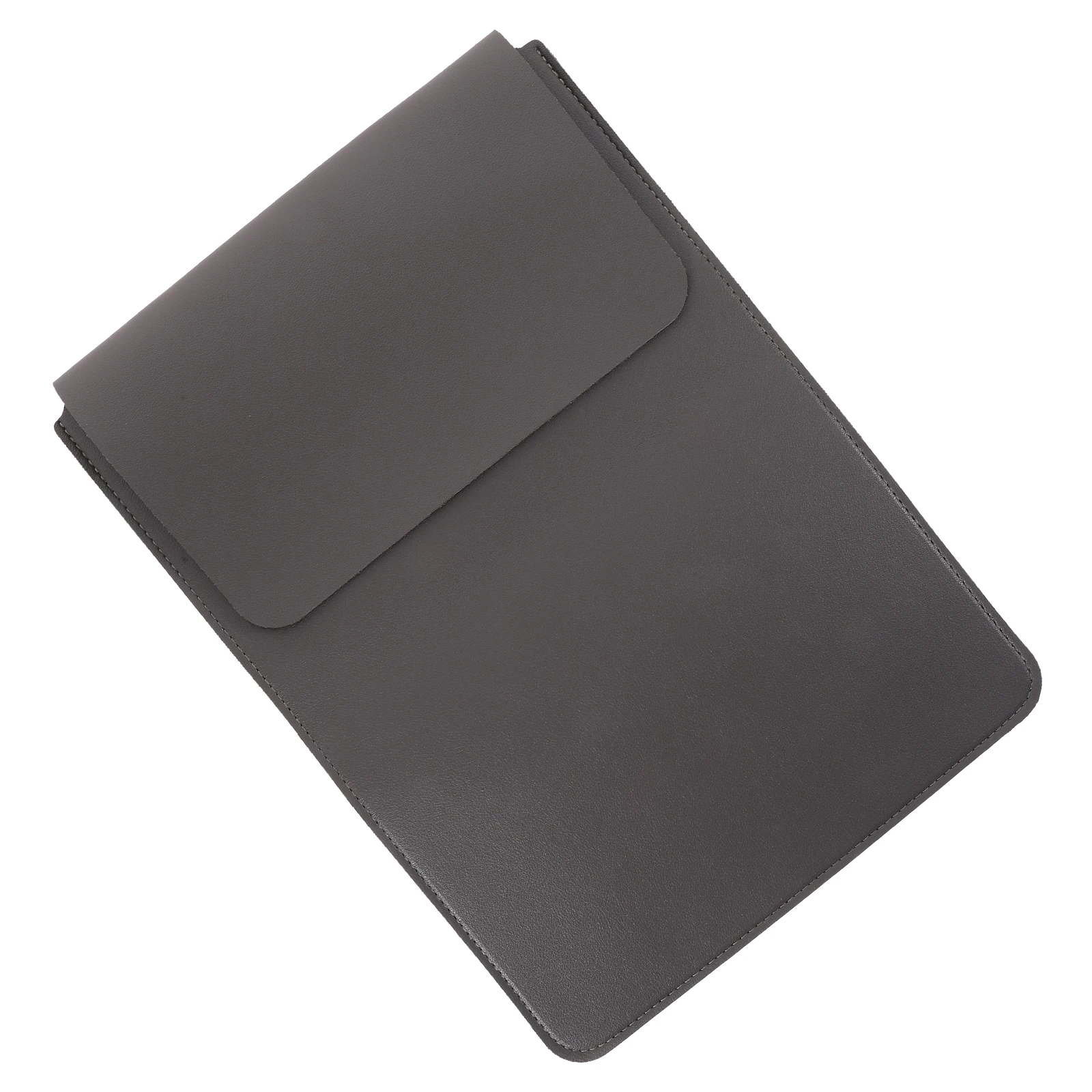 

Laptop Sleeve 14 Inch Deep Gray Computer Case PU Splashproof Scratch Resistant Soft Flannel Travel Portable Bag Notebook