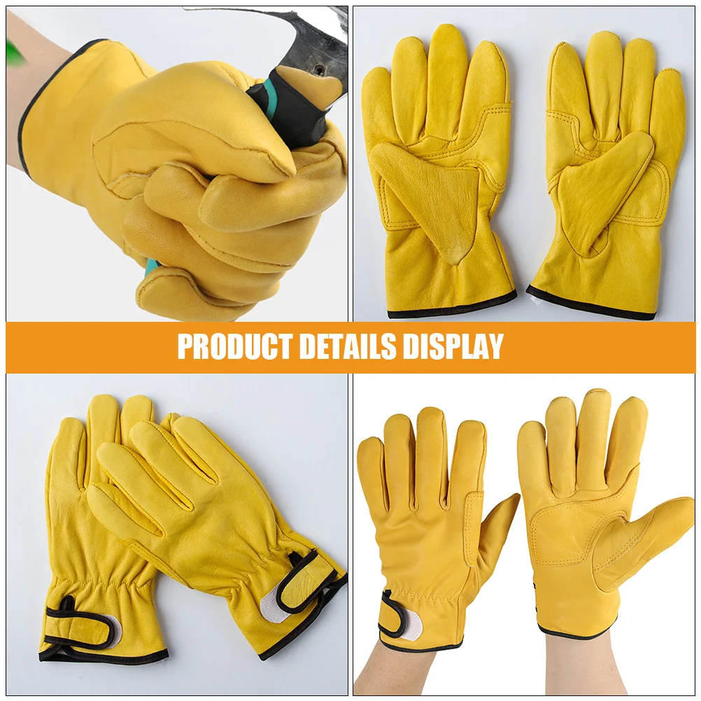 Yellow Work Gloves Warm Anti Slip Heat Insulated Protective Pcs Cold Weather Engineering Outdoor Tasks Labor