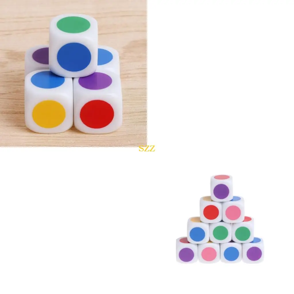 

10 шт. 15 мм многоцветные акриловые кубические кубики бусинки шесть сторон портативные настольные игры игрушка