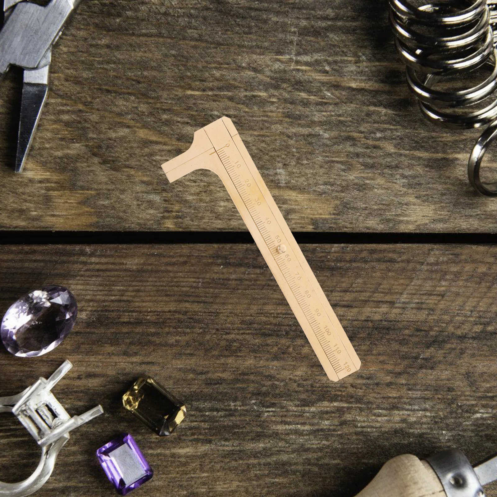 

Mini Brass Caliper Portable Double Scale Measuring Gauge for Jewelry Bodhi Coins Jade Precision Mini Brass Caliper