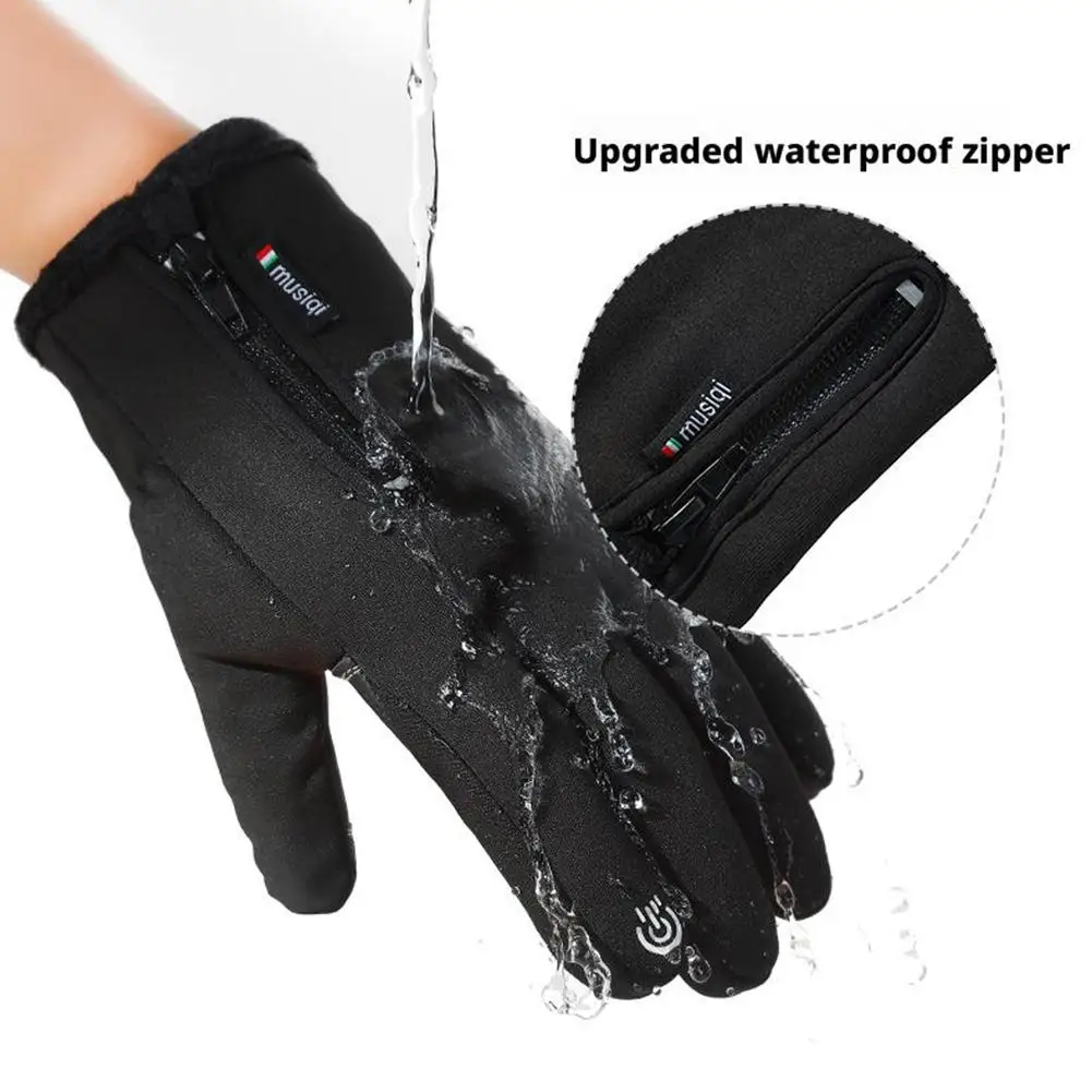 Gants de ski imperméables pour hommes et femmes, gants de moto, écran tactile, coordonnants, chauds, cyclisme, extérieur, hiver, 506