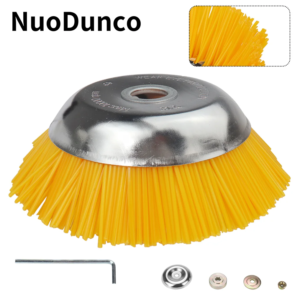 8 Inch  Nylon Wheel Garden Weed Lawn universal Grass Trimmer Head Weeder Rotary Weed Brush for Landscaping Weeding Machine