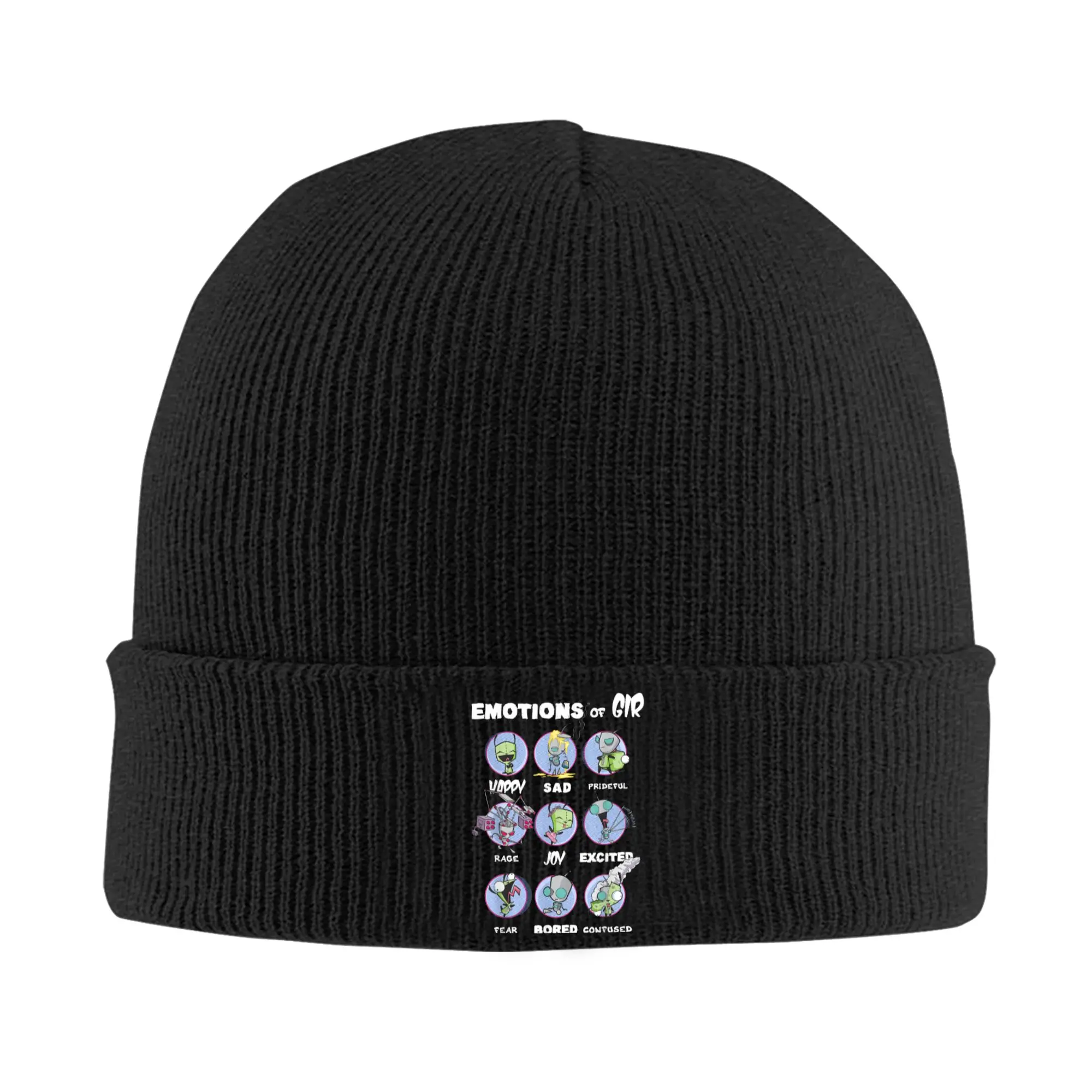 Invader Zim Cartoon Knitted Hat Women's Men's Beanie Winter Hat Acrylic  Warm Cap