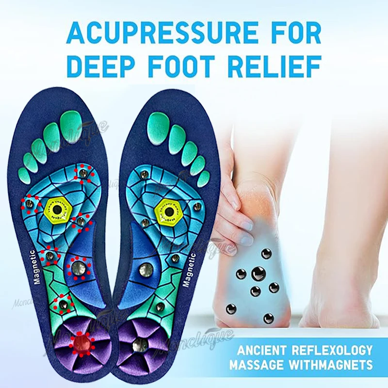 Magnetic Acupoint Massage Insoles EVA Arch Support Sports Insoles Orthopedic Shoe Inserts Breathable Comfortable Insole  Camping
