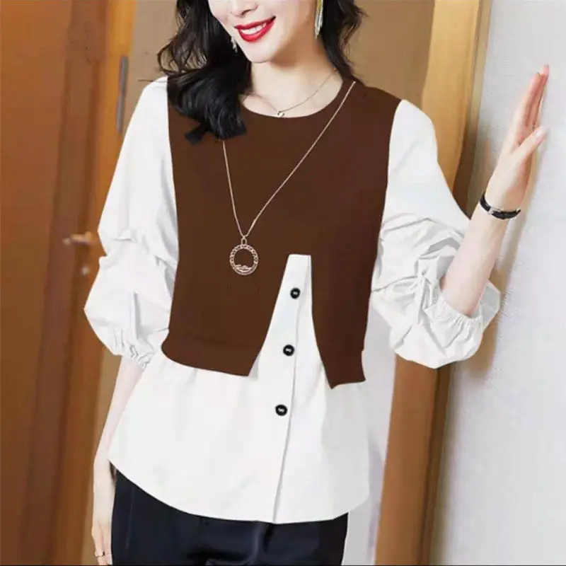 2024 Lente En Herfst Nieuwe Elegante Dames Chiffon Shirt Mode Lange Mouw Shirt Dames Binnenbasis Shirt Losse Blouse