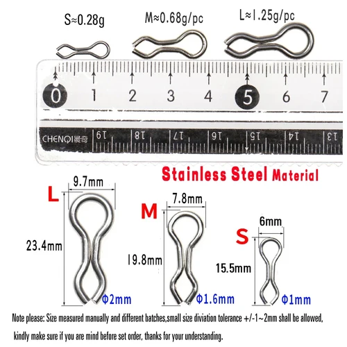 Imagen 2 del producto JIGEECARP 50 Uds S M L aparejos terminales pesca de carpa anillos Splay líder ojos de plomo conector de pesca para accesorios de aparejo de carpa