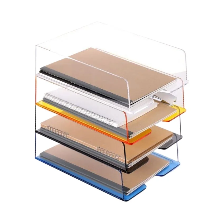 

Horizontal creative overlay color acrylic file plate desktop large-capacity storage