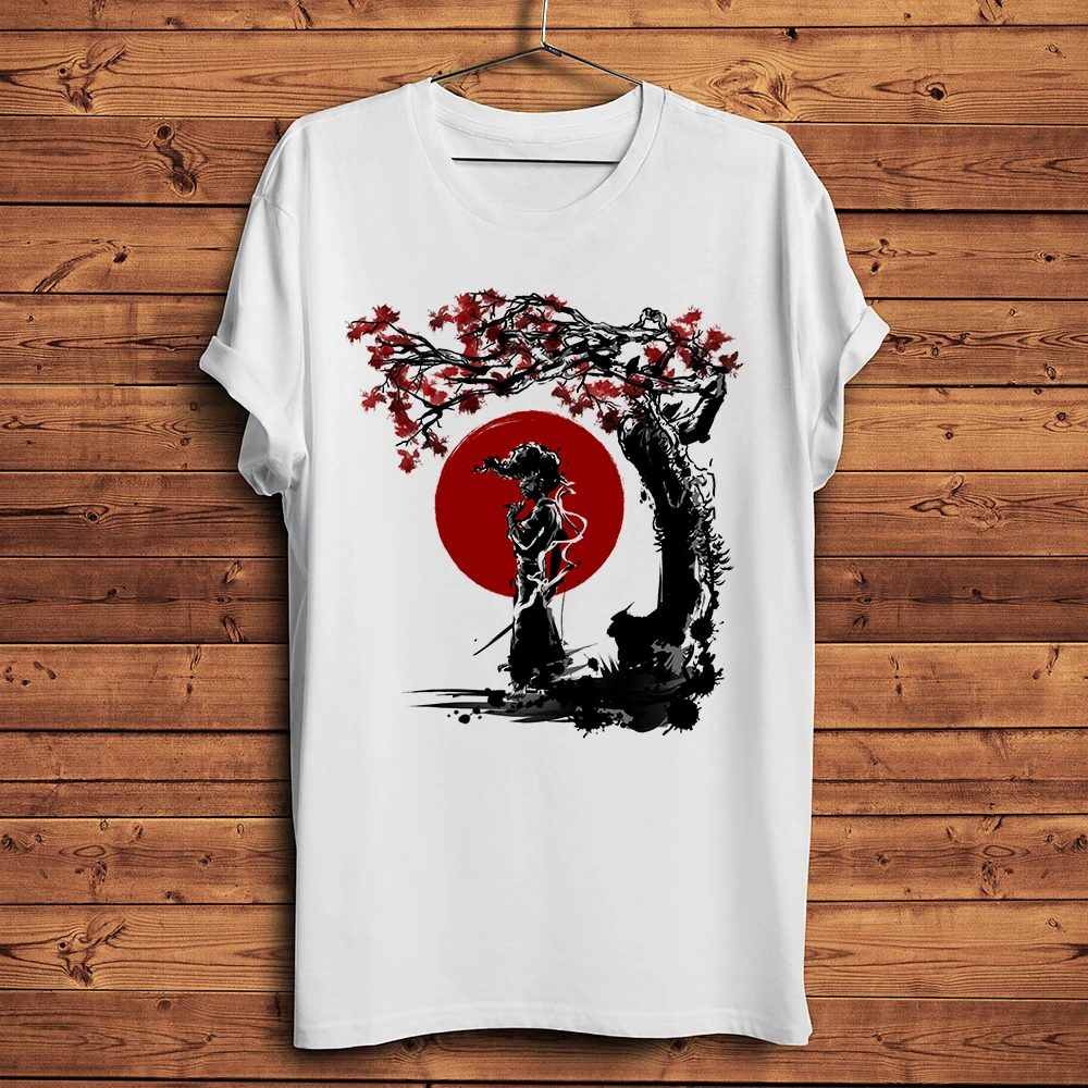 Camiseta de Anime para hombre, prenda de vestir, de manga corta, transpirable, Estilo vintage, Edo Samuri, Afro Samurai, Unisex