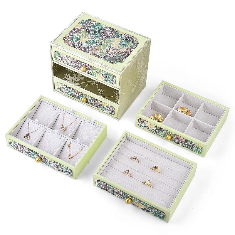High end jewelry box, jade gold necklace, jewelry storage box, exquisite Chinese style multi-layer drawer gift box