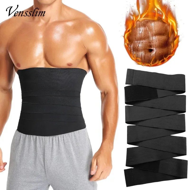 Vensslim Mens Waist Trainer Abdomen Reducer Slimming Belt Body Shaper Snatch Me Up Bandage Waist Corset Belly Shapewear Trimmer