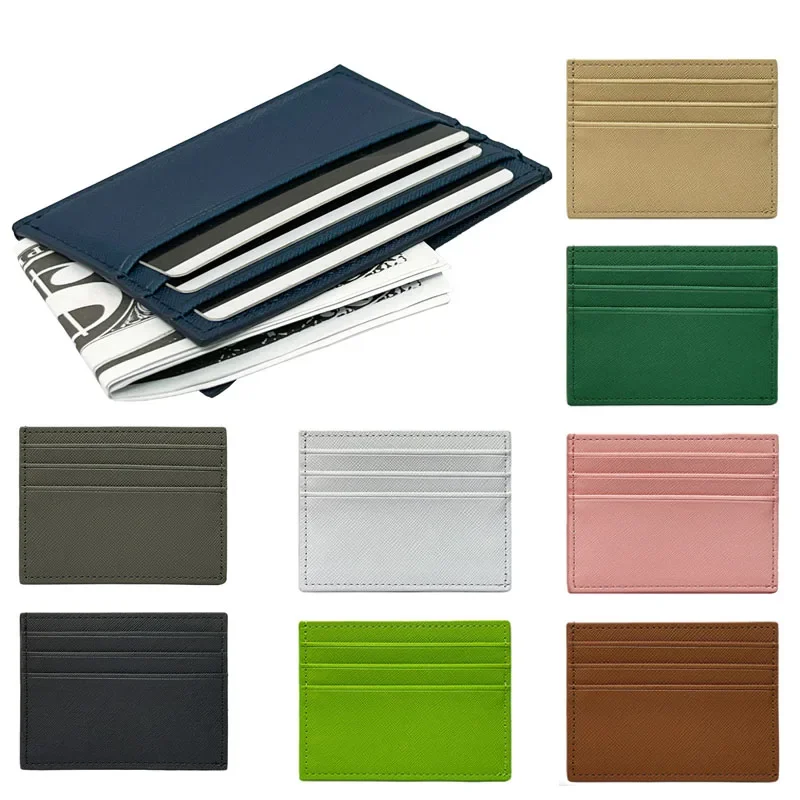 PU Leather Ultra-thin Card Holder Wallet Large Capacity Multi-slot Bank Credit Card Gift Card Case ID Bag for Men Women