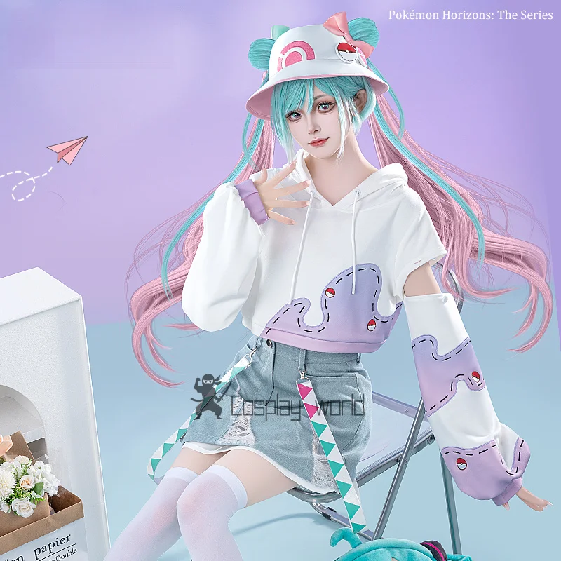 

Anime Project Sekai Cosplay Costume Miku Cute Hoodie Short Skirt Set Daily Uniform Halloween Carnival Suit for Women Game