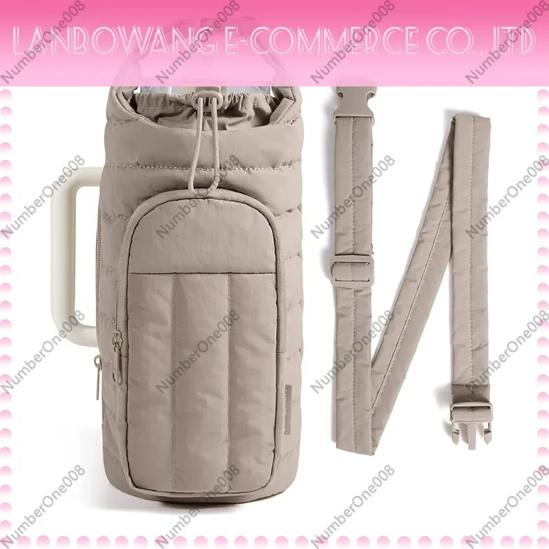 Outdoor Sports Down Water Bottle Bag Portable Large Capacity Crossbody Water Cup Bag Travel Thermos Cup Cover
