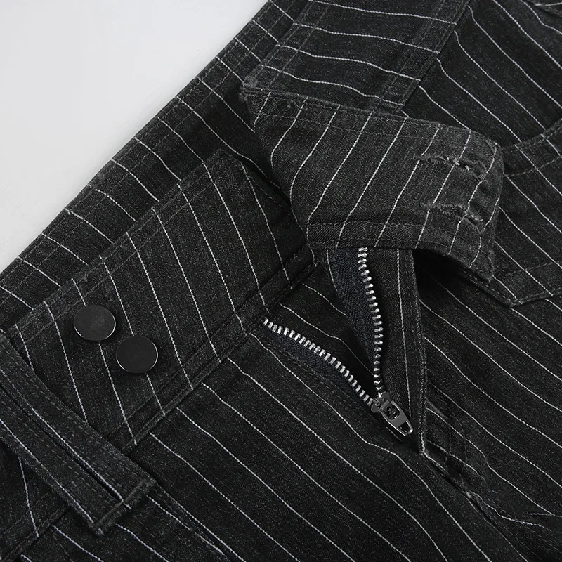 

Harajuku Striped Buttons Micro Denim Shorts Women Summer Low Waist With Pockets Bottoms Hottie's Slimming Mini Pants