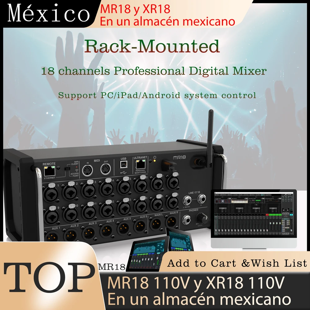 Air1:1 XR16/MR18 Professional Digital Mixing Studio Recording Console Dj Studio Wifi Digital Mixer Audio Multi-track Sound Table