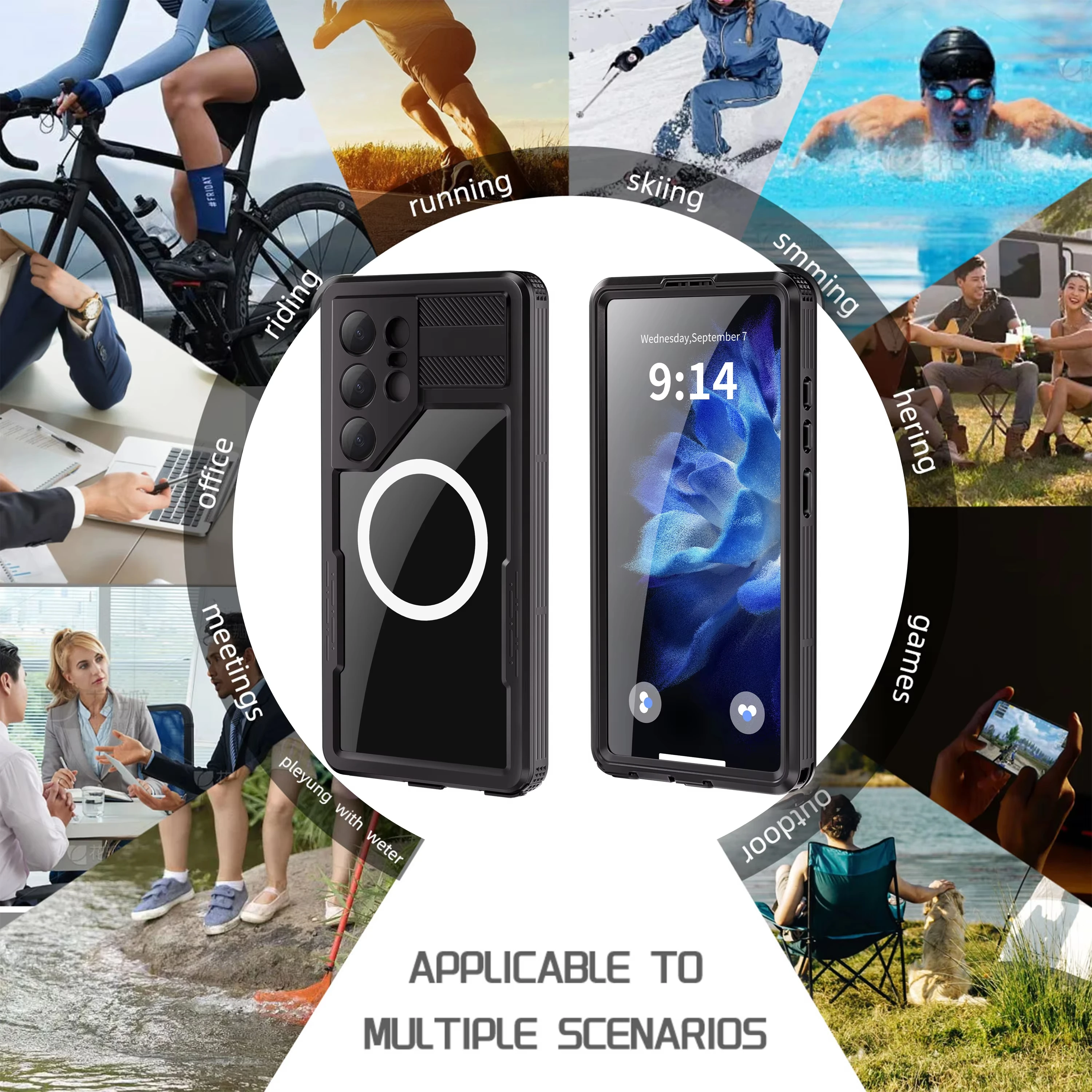 For Galaxy S25 S24 Ultra Plus Waterproof Shockproof Dustproof IP68 Underwater Built Screen Protector Anti-Scratch 360 Cover - Image 4